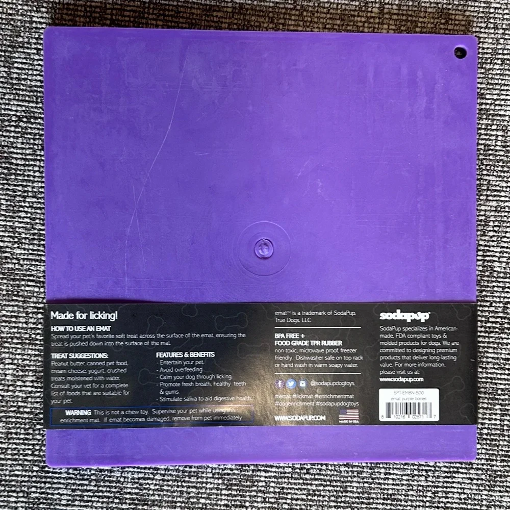 SodaPup enrichment mat lick mat purple bones